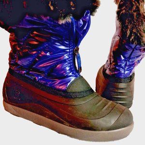 Kamik Girls Boots Rain Snow size 5 fur lined rain/snow water proof purple